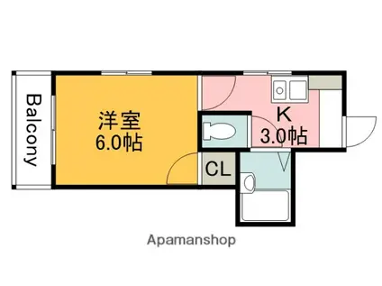 ロイヤルメゾン古江(1K/1階)の間取り写真