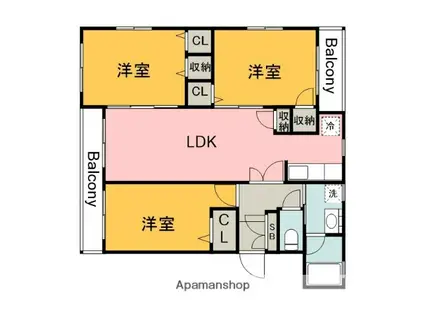 YZBLD KABE(3LDK/1階)の間取り写真