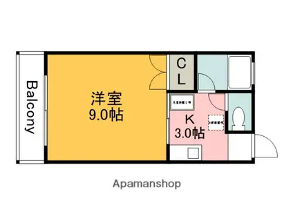 エンゼルタナカ(1K/1階)の間取り写真