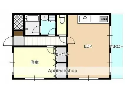 明貴マンション(1LDK/5階)の間取り写真