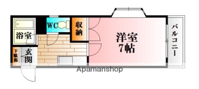 第二高松ビル(1K/3階)の間取り写真