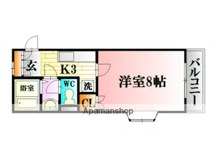 レジデンス増田Ⅲ(1K/4階)の間取り写真