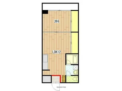田渕ビル(1LDK/4階)の間取り写真