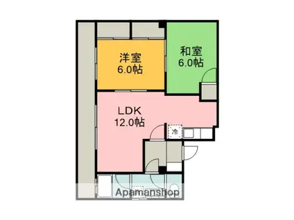 上村ビル(2LDK/3階)の間取り写真