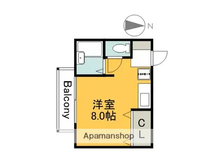 グランディーY(ワンルーム/2階)の間取り写真