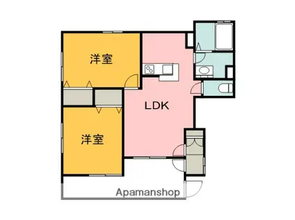 ベルリード馬木Ⅱ(2LDK/1階)の間取り写真