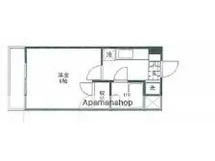 メゾン・ド・ヴェルティ(ワンルーム/6階)の間取り写真