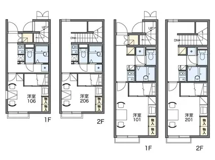 レオパレス天神面(1K/1階)の間取り写真