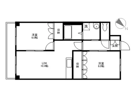 COURT SHORE(2LDK/3階)の間取り写真