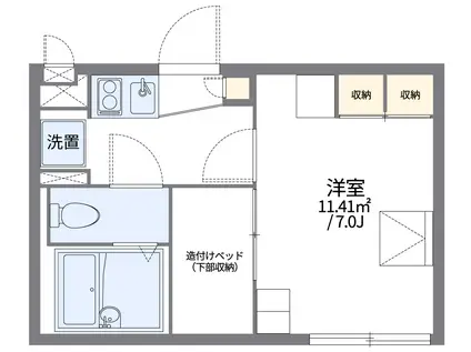 レオパレスミルラ(1K/2階)の間取り写真