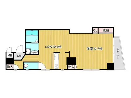 159BLDG(ワンルーム/1階)の間取り写真