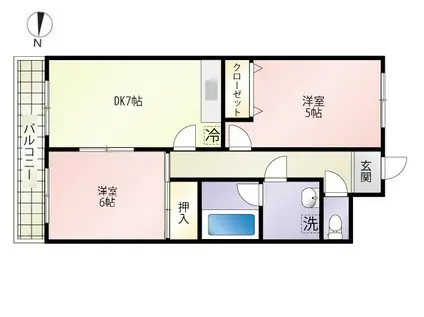 コンフォートNビル(2DK/10階)の間取り写真