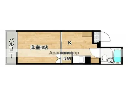 向田ビル(1K/4階)の間取り写真