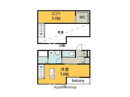 87G K-BRANDJR草津浜町(ワンルーム/2階)の間取り写真
