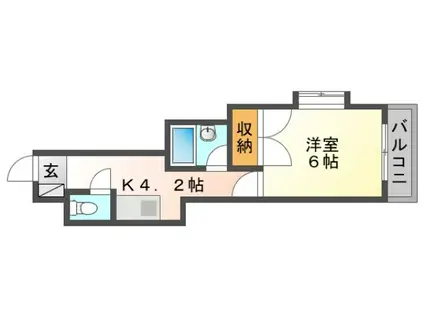 トマリノビル(1K/2階)の間取り写真