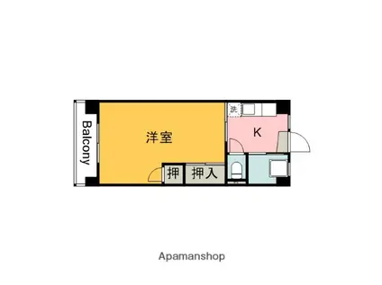 岩田ビル(1K/4階)の間取り写真