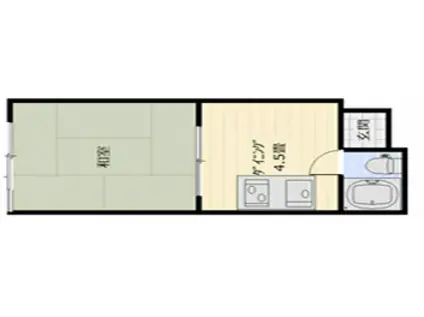 第2正信ビル(1DK/3階)の間取り写真