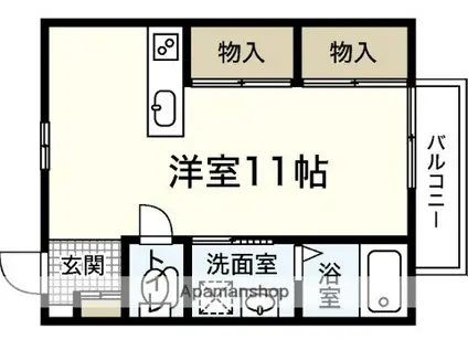 RIVERE吉島(ワンルーム/3階)の間取り写真