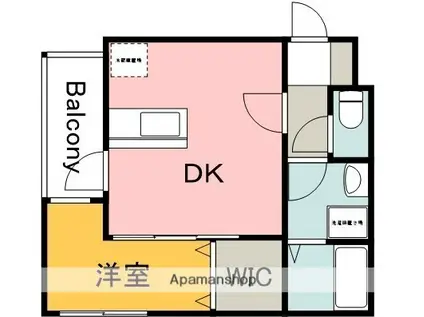 ESPERANZA江波(1DK/3階)の間取り写真