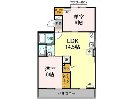 メゾン岡田(3DK/2階)の間取り写真