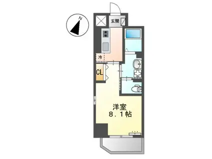 プラージュ広島駅前(1K/4階)の間取り写真