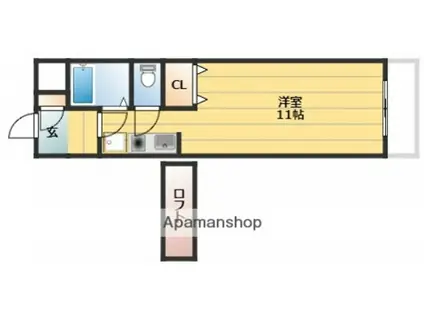 ロワールタケウチ(ワンルーム/3階)の間取り写真