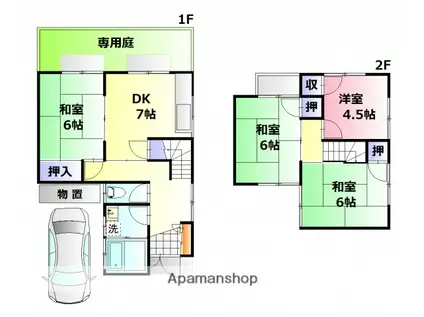 アストラムライン 中筋駅 徒歩9分 2階建 築41年(4DK)の間取り写真