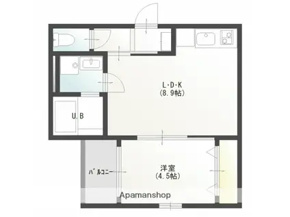 LIEN城内(1LDK/3階)の間取り写真