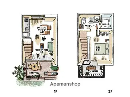 SATONOWA TERRACE 東棟(1LDK)の間取り写真