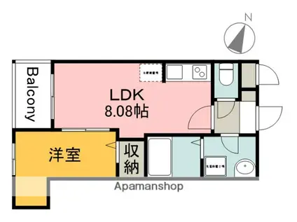 セブンプロート草津南(1LDK/2階)の間取り写真