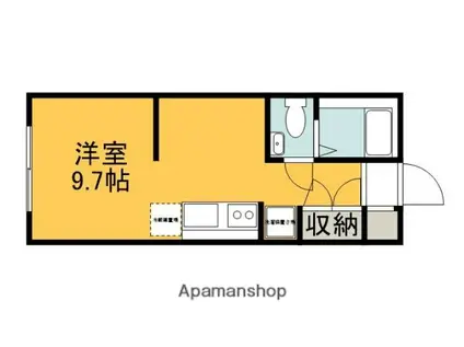 グランデール山本(ワンルーム/1階)の間取り写真