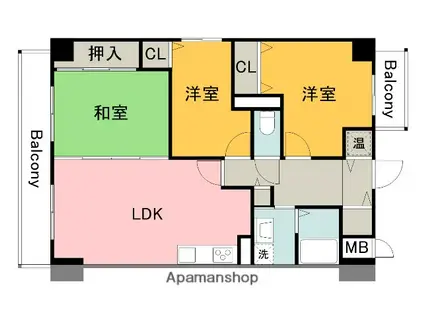 フェリシア西広島駅前(3LDK/10階)の間取り写真