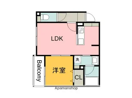 LUQRAS可部A(1LDK/2階)の間取り写真