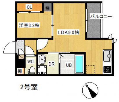 REGALEST 大町(1LDK/3階)の間取り写真