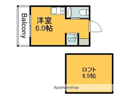 シェアハウジングおおまち(ワンルーム/3階)の間取り写真