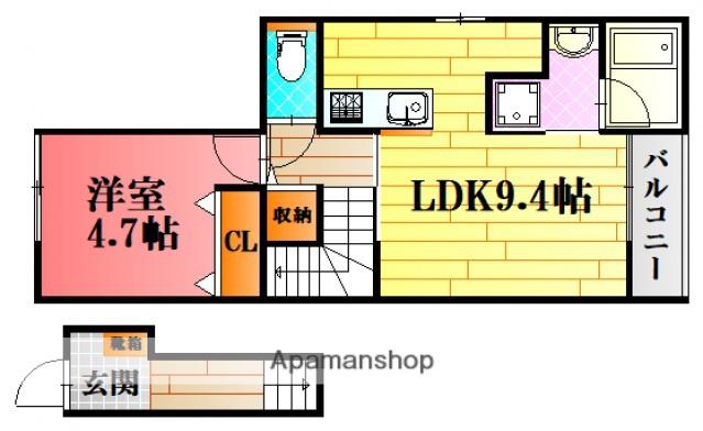 トラストコートⅡ番(1LDK/2階)の間取り写真