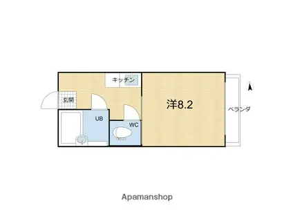 T-FOREST可部Ⅰ(1K/1階)の間取り写真
