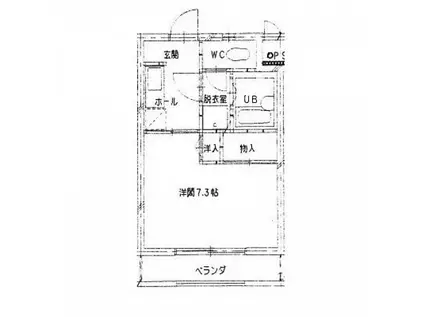 サンライズ五日市(1K/2階)の間取り写真
