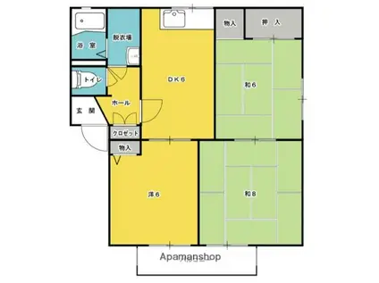 原田ハイツ(3DK/1階)の間取り写真