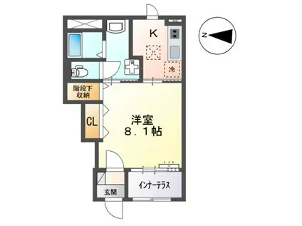 AMATERASU(1K/1階)の間取り写真