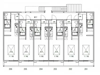 ヴィラリヴィエールⅢ(ワンルーム/2階)の間取り写真