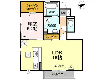 パストラル(1LDK/1階)の間取り写真