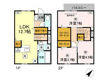 クラシア蟹原(3LDK)の間取り写真