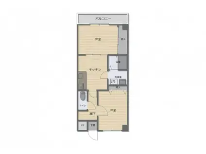 やまひろビル(2DK/2階)の間取り写真