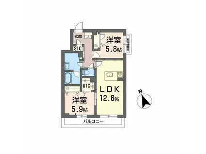 メゾンドノアール(2LDK/3階)の間取り写真