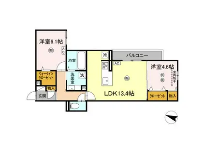 パークコート東雲(2LDK/2階)の間取り写真