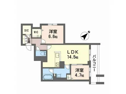 フィグ古江東町(2LDK/2階)の間取り写真