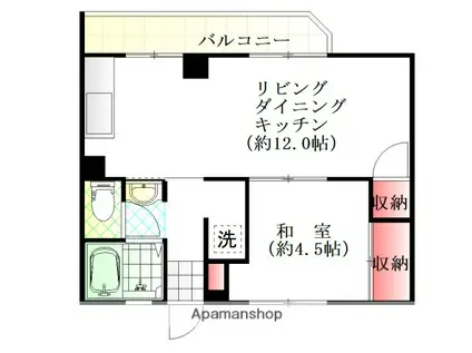 森島ビル(1LDK/4階)の間取り写真