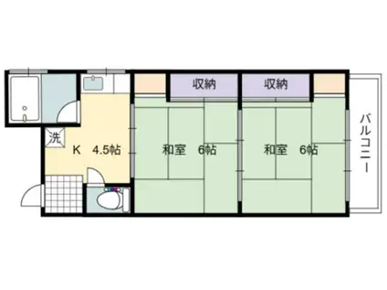 第一迫田ビル(2K/4階)の間取り写真