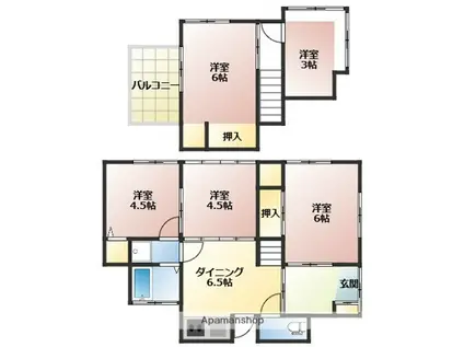 可部線 安芸長束駅 徒歩15分 2階建 築60年(5DK)の間取り写真